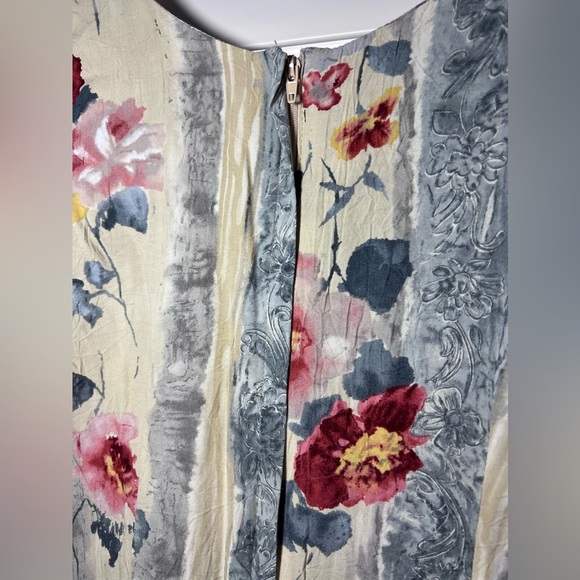 Jams World Antique Flowers on White Sleeveless Dress Vintage Small - Picture 5 of 11